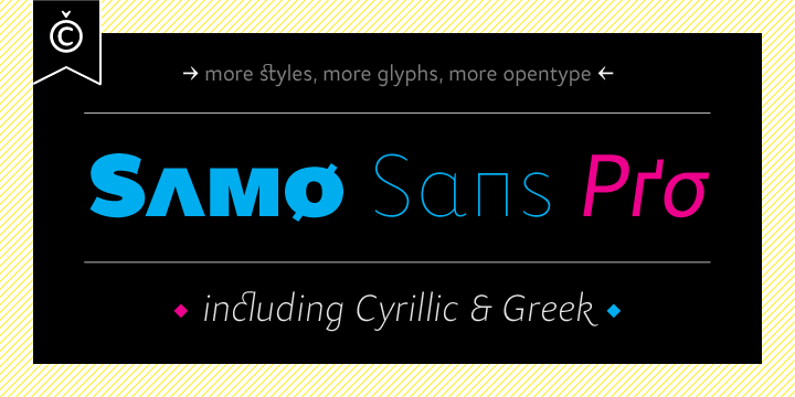 Ejemplo de fuente Samo Sans Pro Medium