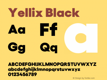 Ejemplo de fuente Yellix Black Italic