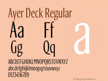 Ejemplo de fuente Ayer Deck SemiBold Italic