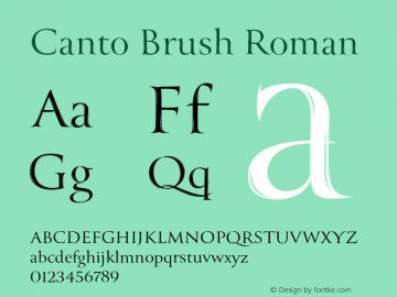 Ejemplo de fuente Canto Brush SemiBold Italic