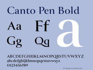 Ejemplo de fuente Canto Pen SemiBold Italic