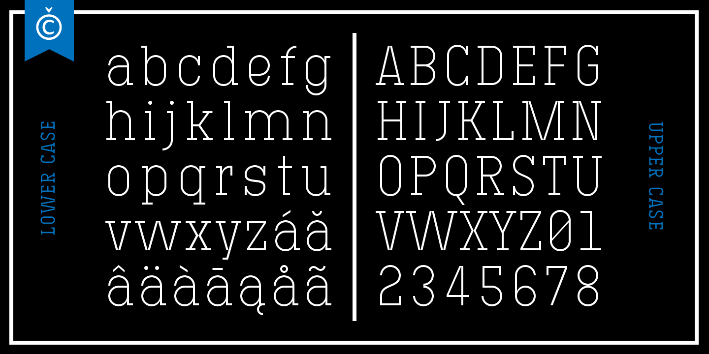 Ejemplo de fuente Technik Serif 100