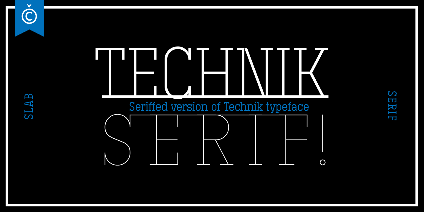 Ejemplo de fuente Technik Serif 200