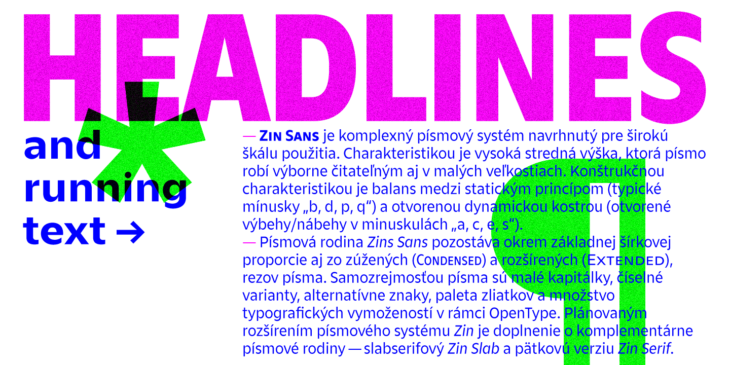 Ejemplo de fuente Zin Sans Cond Medium Italic