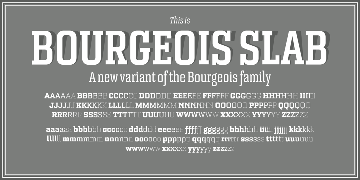 Ejemplo de fuente Bourgeois Slab Bold Condensed Italic