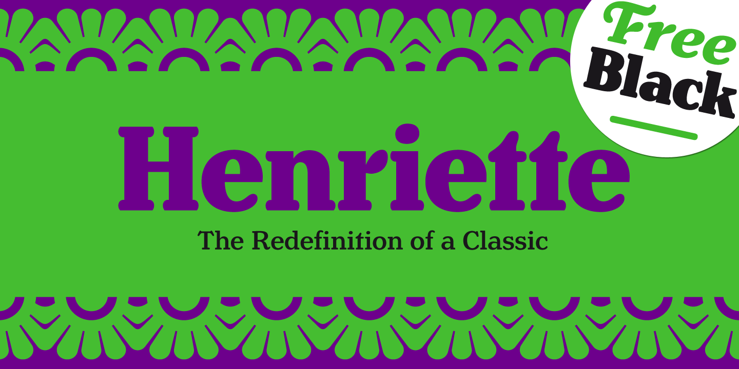 Ejemplo de fuente Henriette Condensed Regular Italic