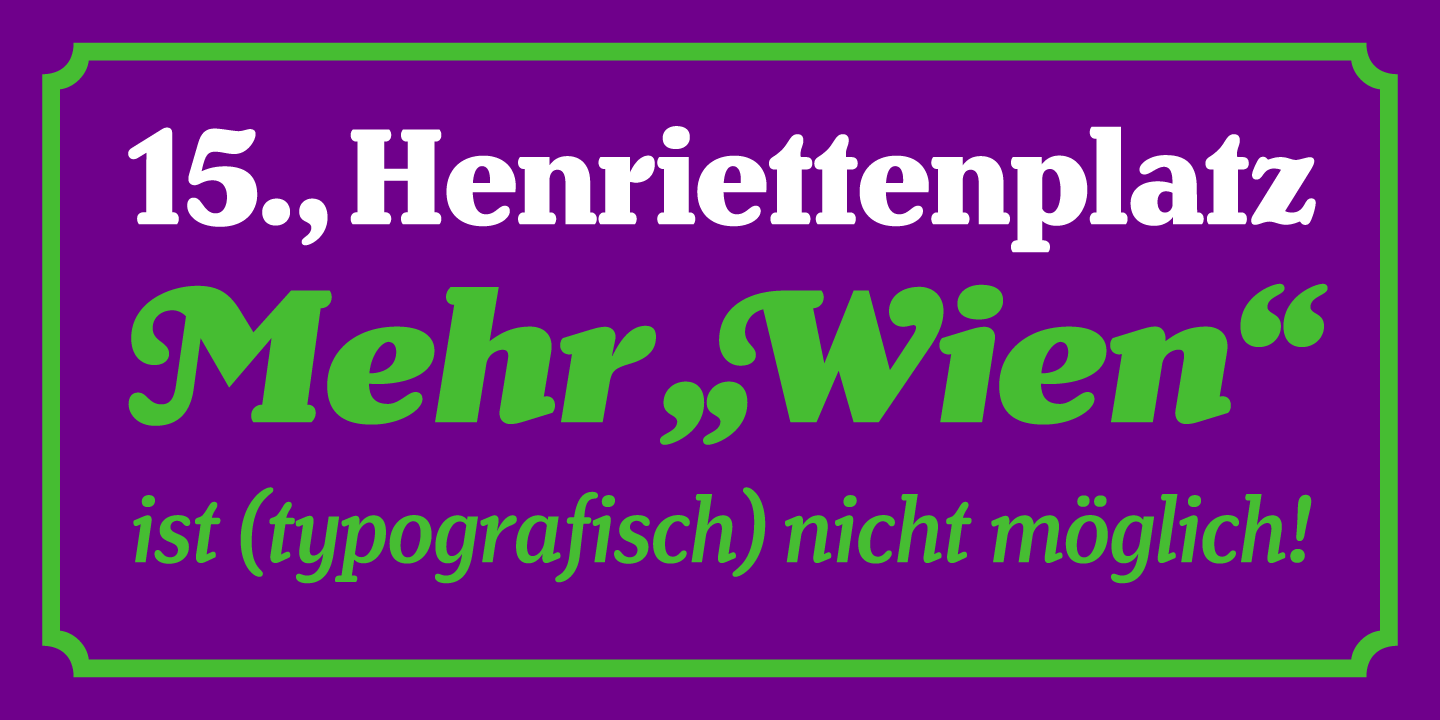 Ejemplo de fuente Henriette Compressed Heavy Italic