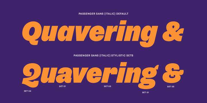 Ejemplo de fuente Passenger Sans SemiBold Italic