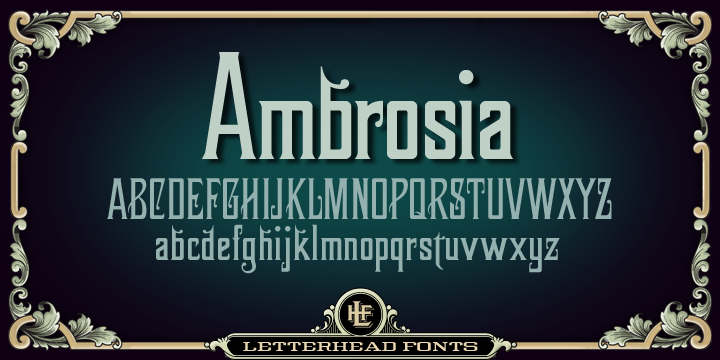 Ejemplo de fuente Ambrosia Condensed Light Italic