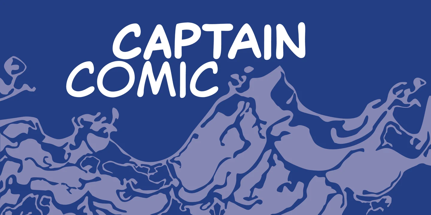 Ejemplo de fuente Captain Comic Italic