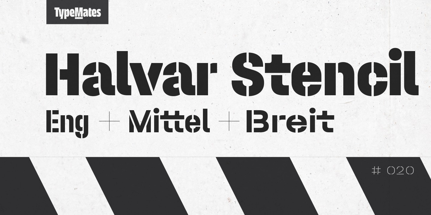 Ejemplo de fuente Halvar Stencil Breitschrift BlkMaxG