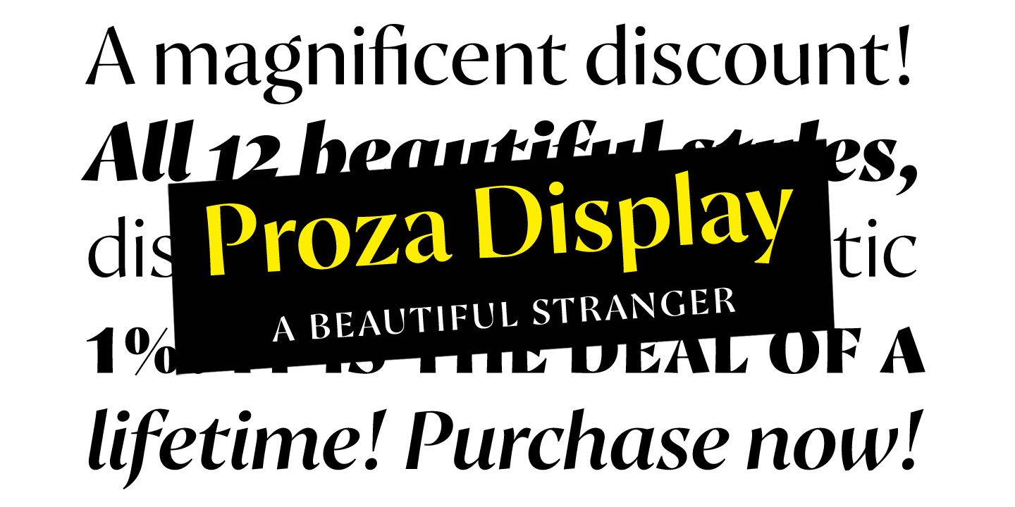 Ejemplo de fuente Proza Display Bold Italic