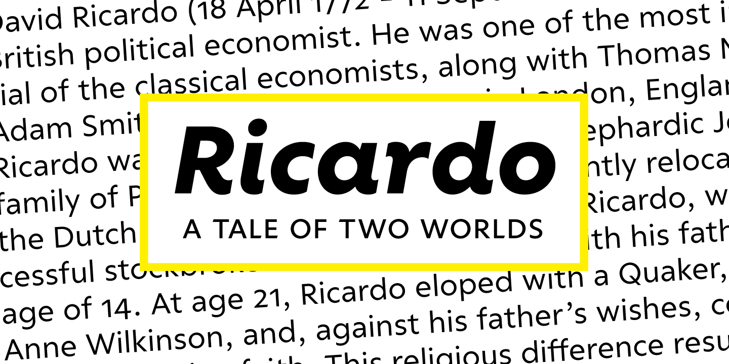 Ejemplo de fuente Ricardo ALT Extra Light Italic