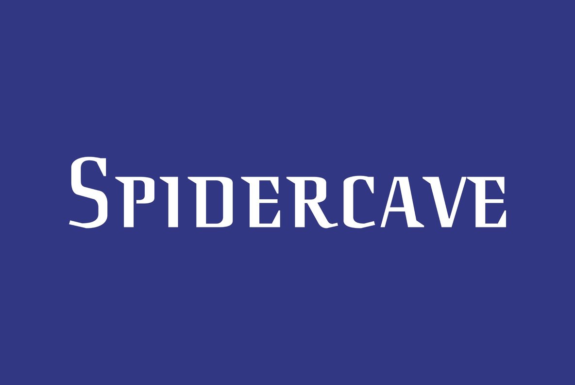 Ejemplo de fuente Spider Cave Italic