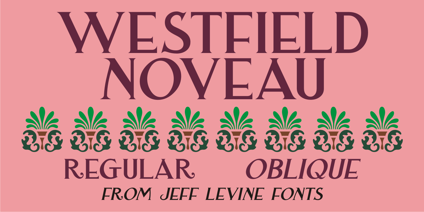 Ejemplo de fuente Westfield Nouveau JNL Oblique