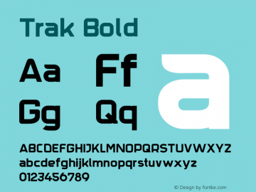 Ejemplo de fuente Trak SemiBold Italic