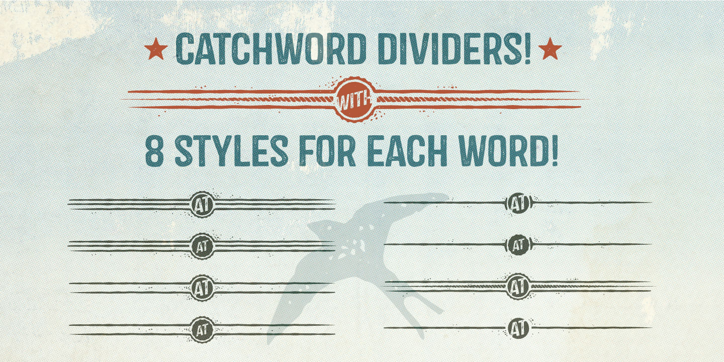 Ejemplo de fuente Castor Catchwords Dividers