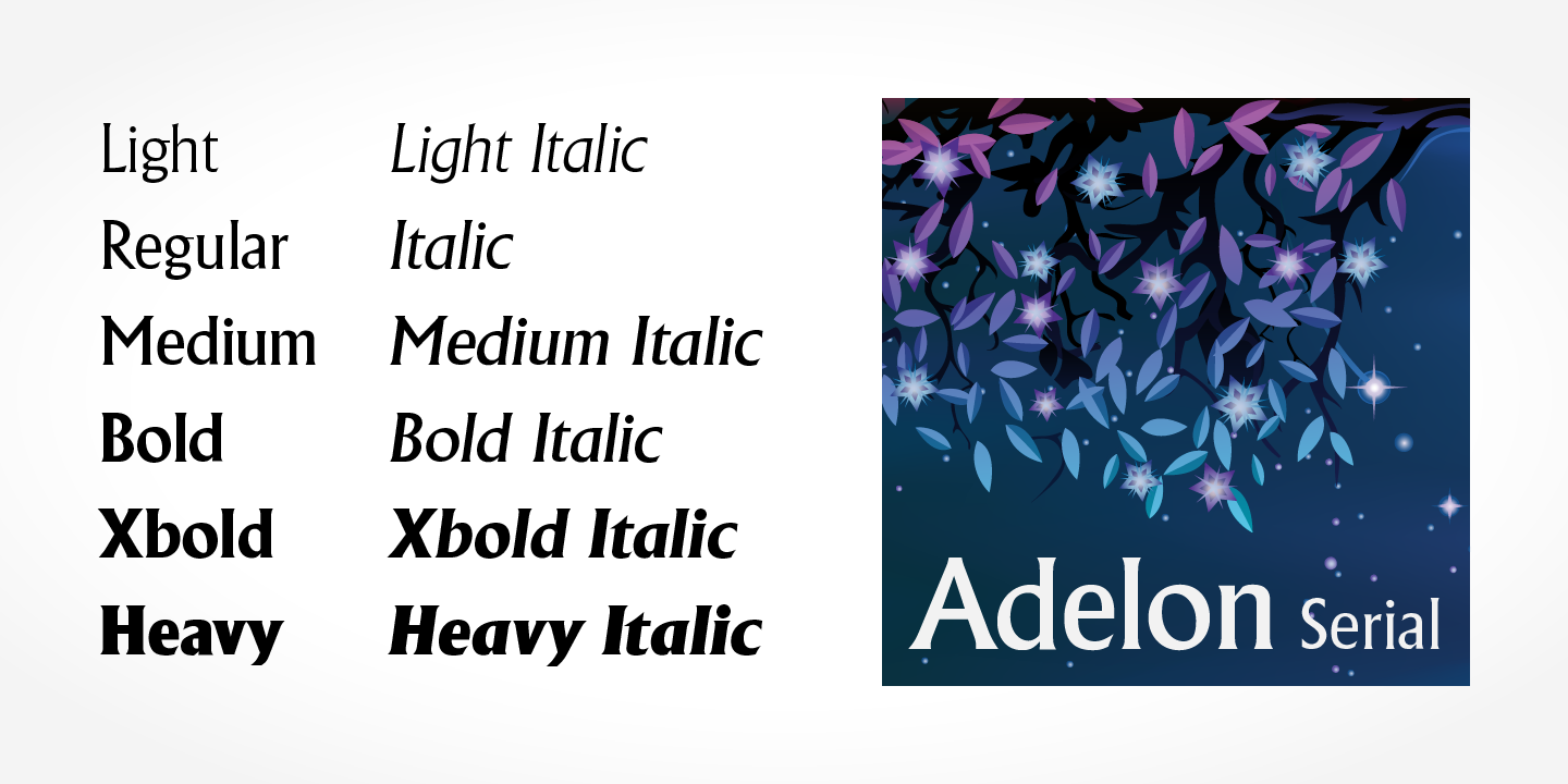 Ejemplo de fuente Adelon Serial Heavy Italic