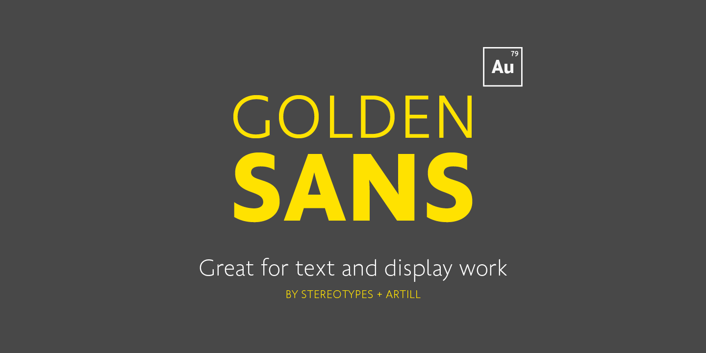 Ejemplo de fuente Golden Sans Bold