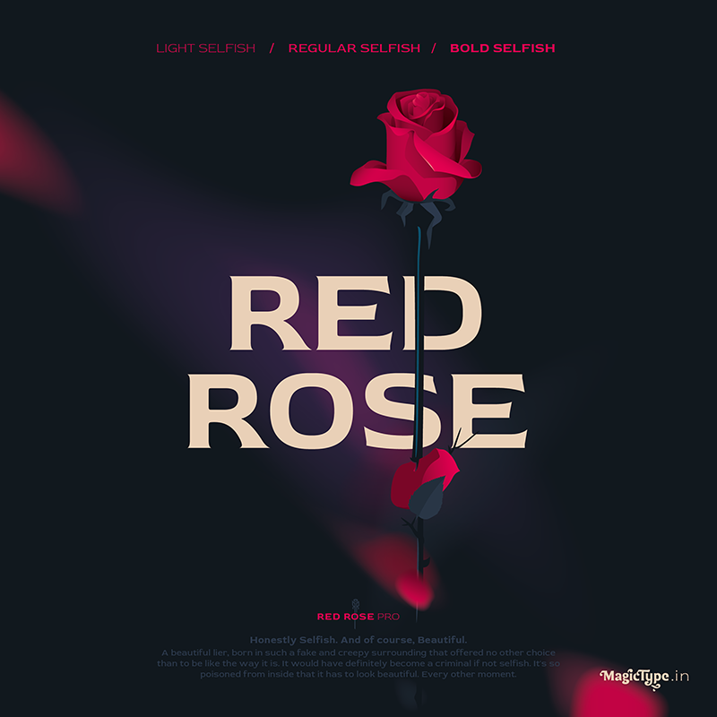 Ejemplo de fuente Red Rose Bold
