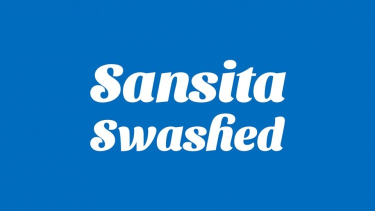 Ejemplo de fuente Sansita Swashed Regular