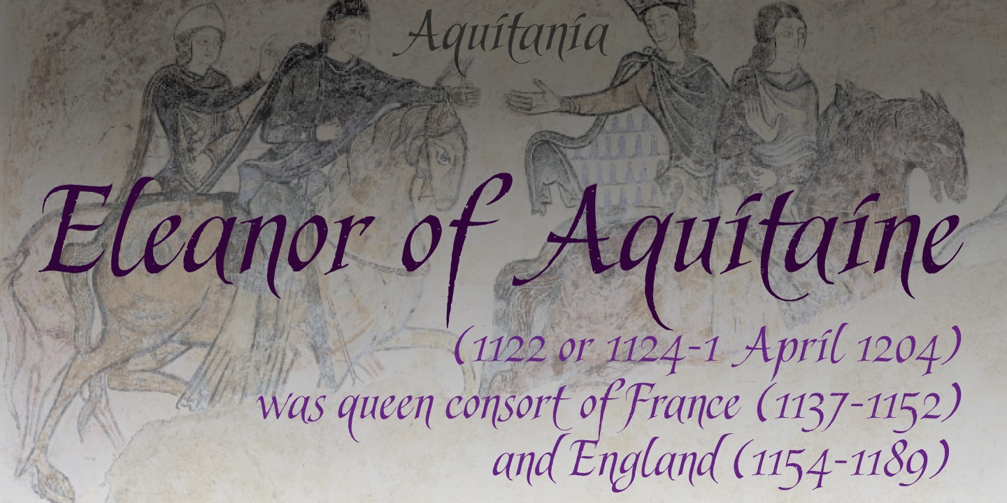Ejemplo de fuente Aquitania Script Regular