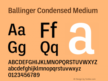 Ejemplo de fuente Ballinger Condensed Extra Condensed Regular