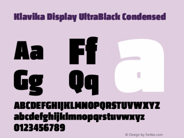 Ejemplo de fuente Klavika Display Black
