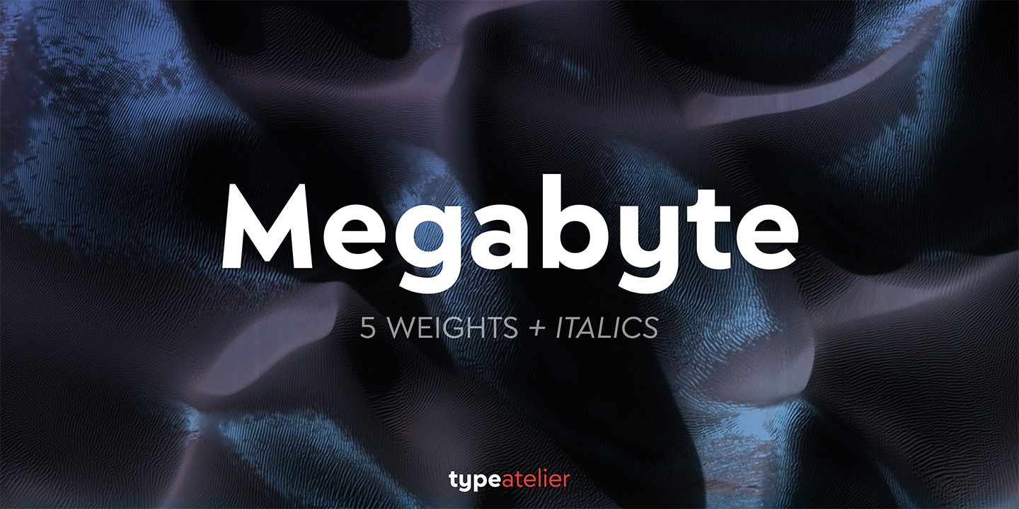 Ejemplo de fuente Megabyte Light Italic