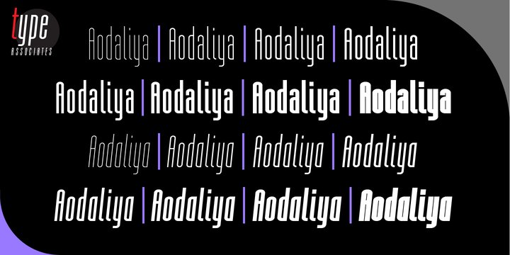 Ejemplo de fuente Aodaliya Bold Italic