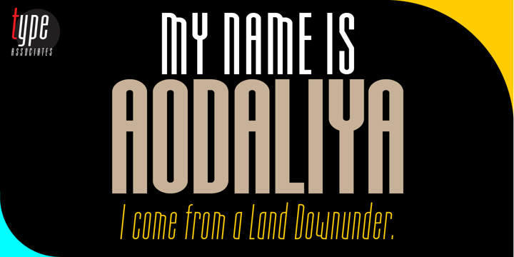 Ejemplo de fuente Aodaliya Extra Bold Italic