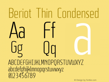 Ejemplo de fuente Beriot Condensed SemiBold Italic