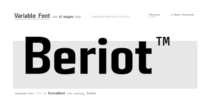 Ejemplo de fuente Beriot Extra Bold Italic