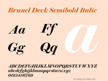 Ejemplo de fuente Brunel Deck Italic