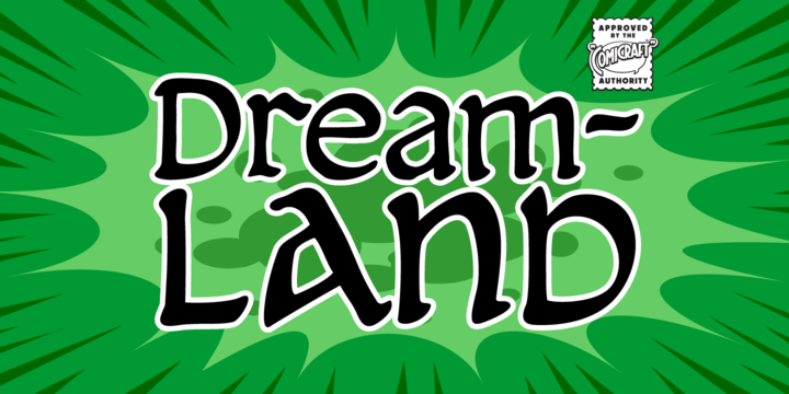 Ejemplo de fuente CC Dreamland Lower Bold Italic