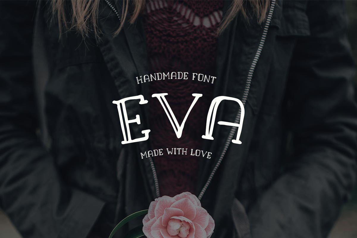 Ejemplo de fuente Eva Blond Italic