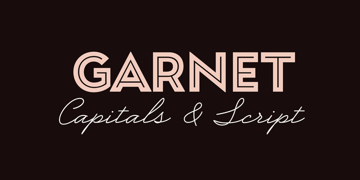 Ejemplo de fuente Garnet Capitals Inline