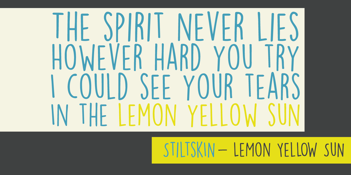 Ejemplo de fuente Lemon Yellow Sun Italic