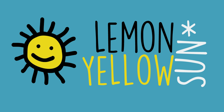 Ejemplo de fuente Lemon Yellow Sun Italic