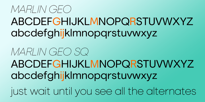 Ejemplo de fuente Marlin Geo SQ Extra Bold Italic