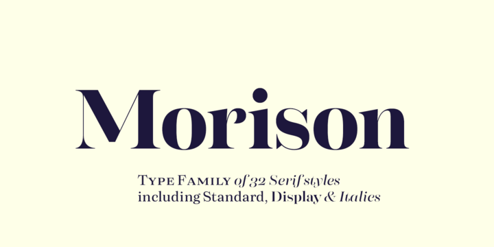 Ejemplo de fuente Morison Light Italic