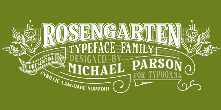 Ejemplo de fuente Rosengarten Sans Italic