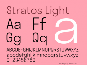 Ejemplo de fuente Stratos Thin Italic