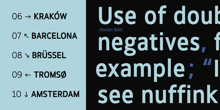 Ejemplo de fuente Hoxton North Bold Italic