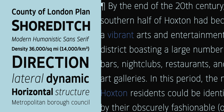 Ejemplo de fuente Hoxton North Bold Italic