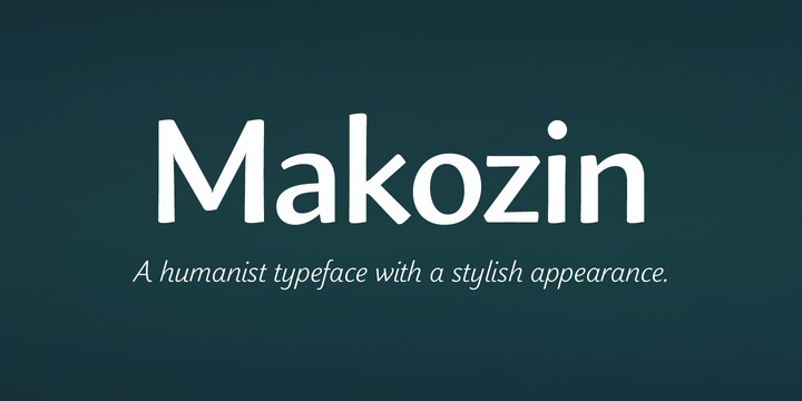 Ejemplo de fuente Makozin Light Italic