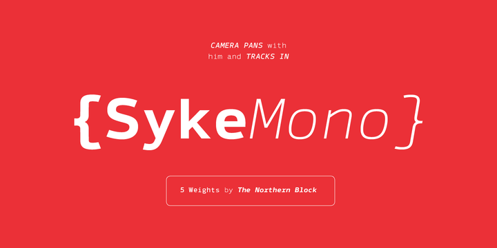 Ejemplo de fuente Syke Mono Medium Italic