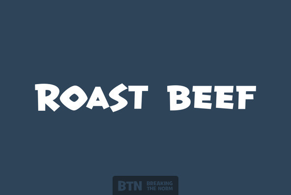 Ejemplo de fuente Roast Beef BTN Ragged