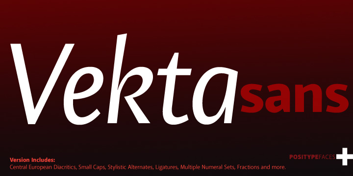 Ejemplo de fuente Vekta Sans Bold Italic