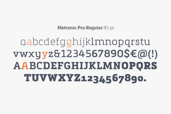 Ejemplo de fuente Metronic Slab Pro Light Italic